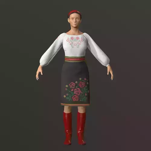 Ukrainian medieval girl in national dress