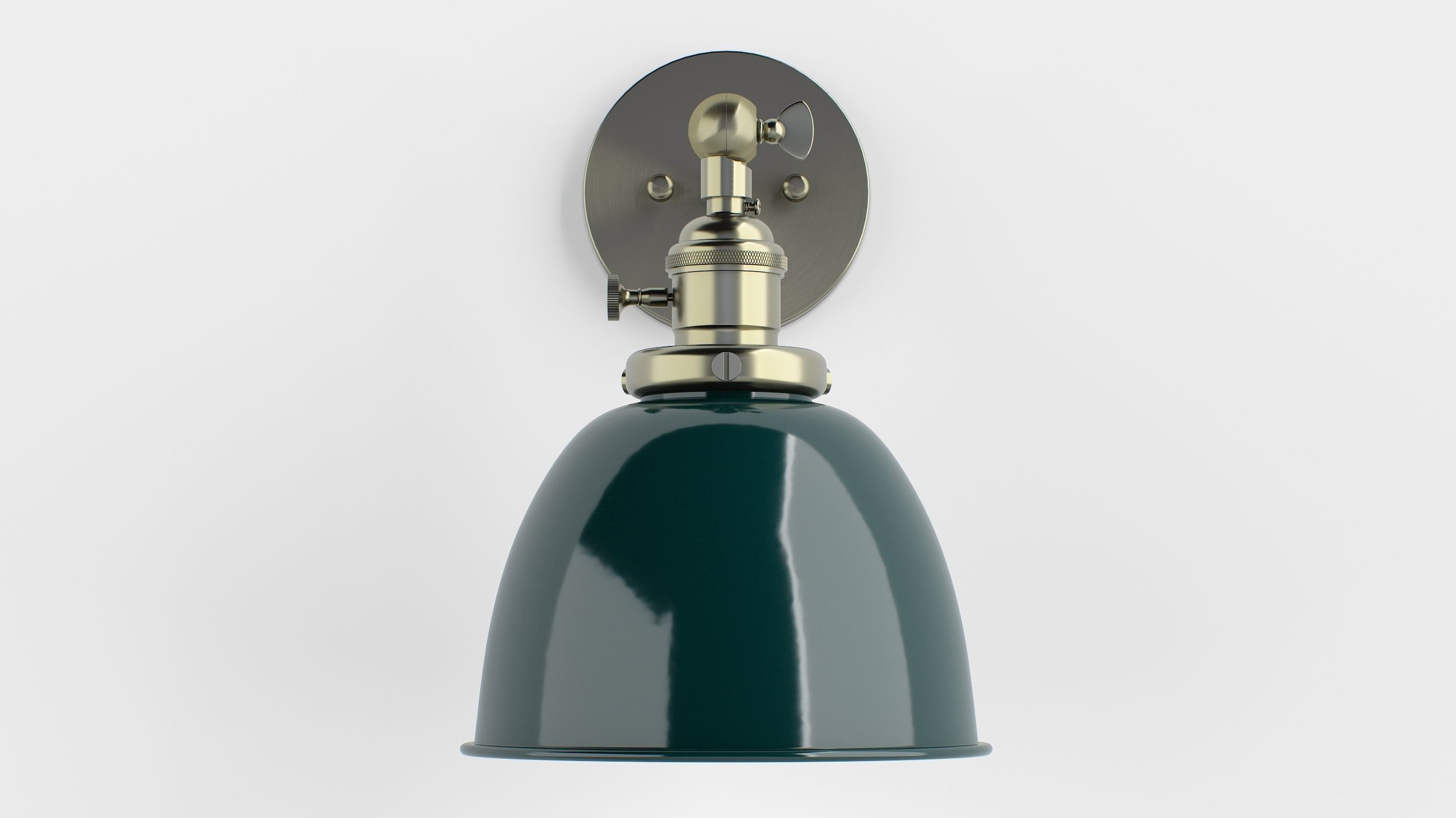 Permo Metal Dome Shade Sconce 3D model_4