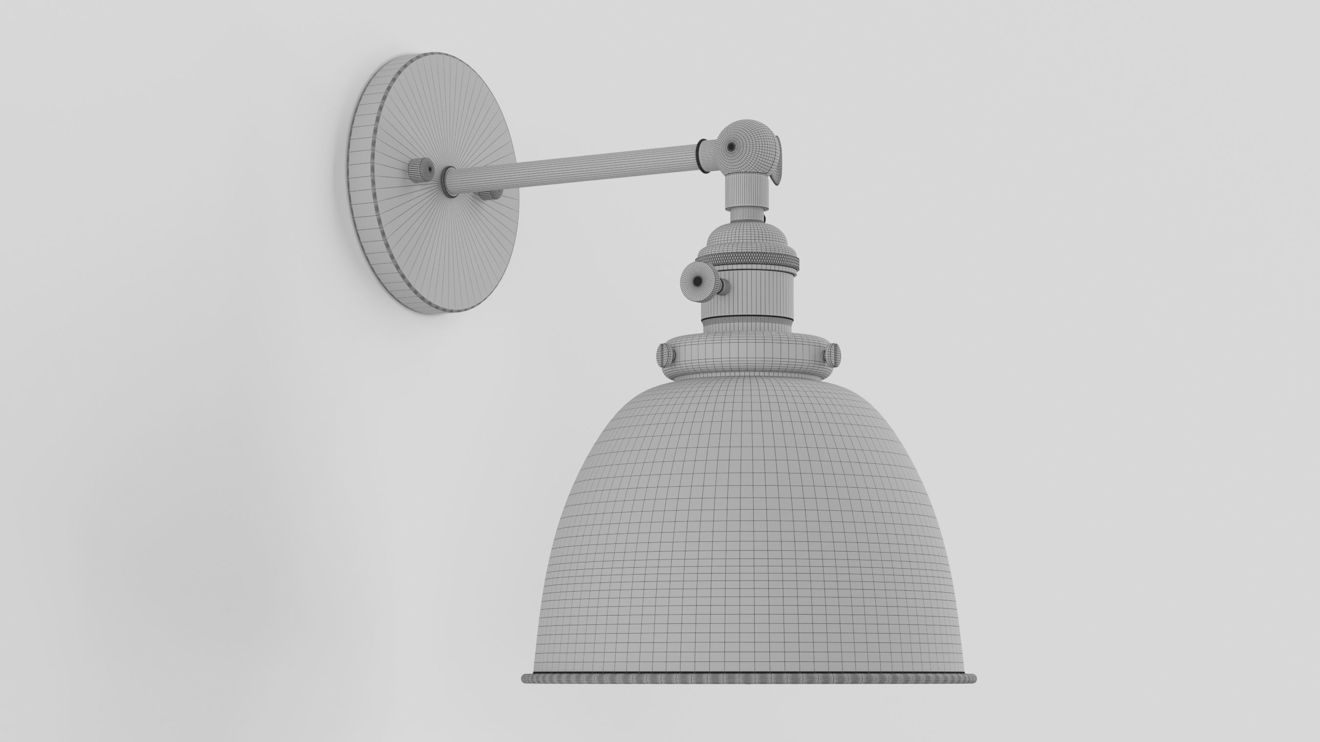 Permo Metal Dome Shade Sconce 3D model_3