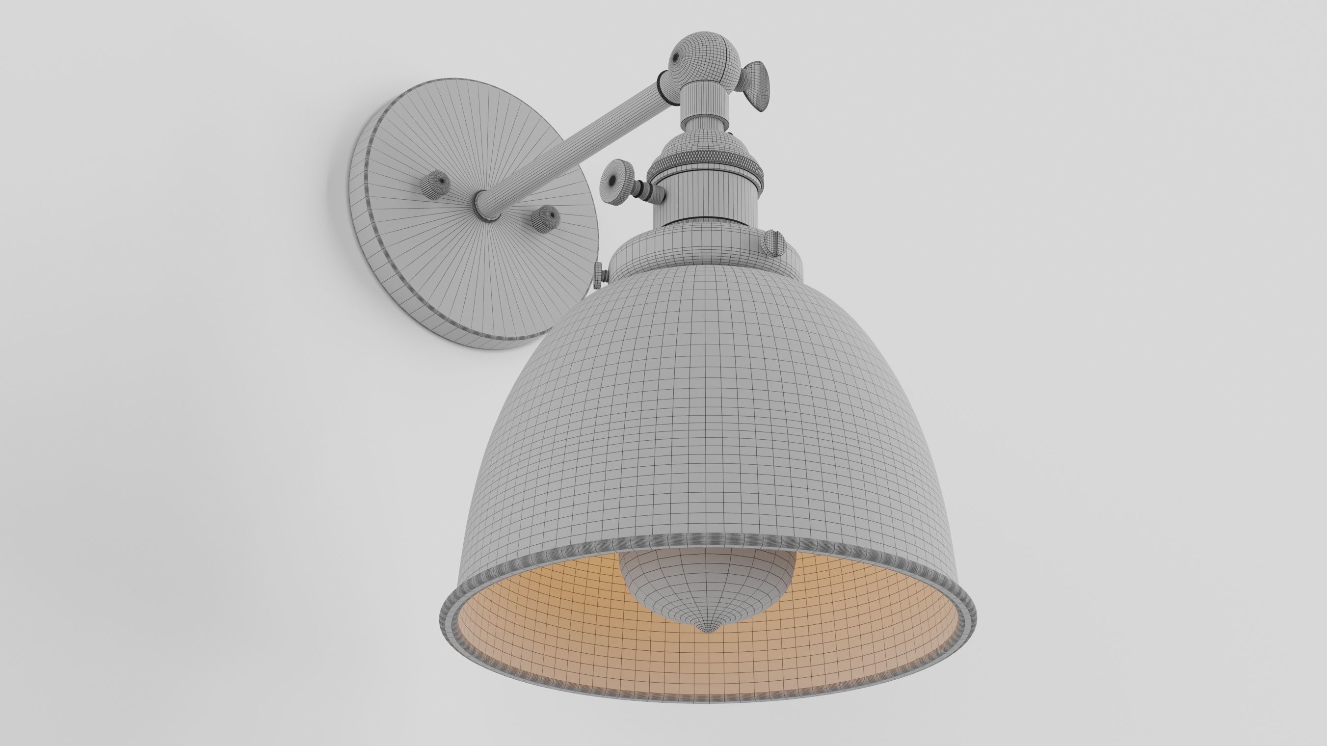 Permo Metal Dome Shade Sconce 3D model_9