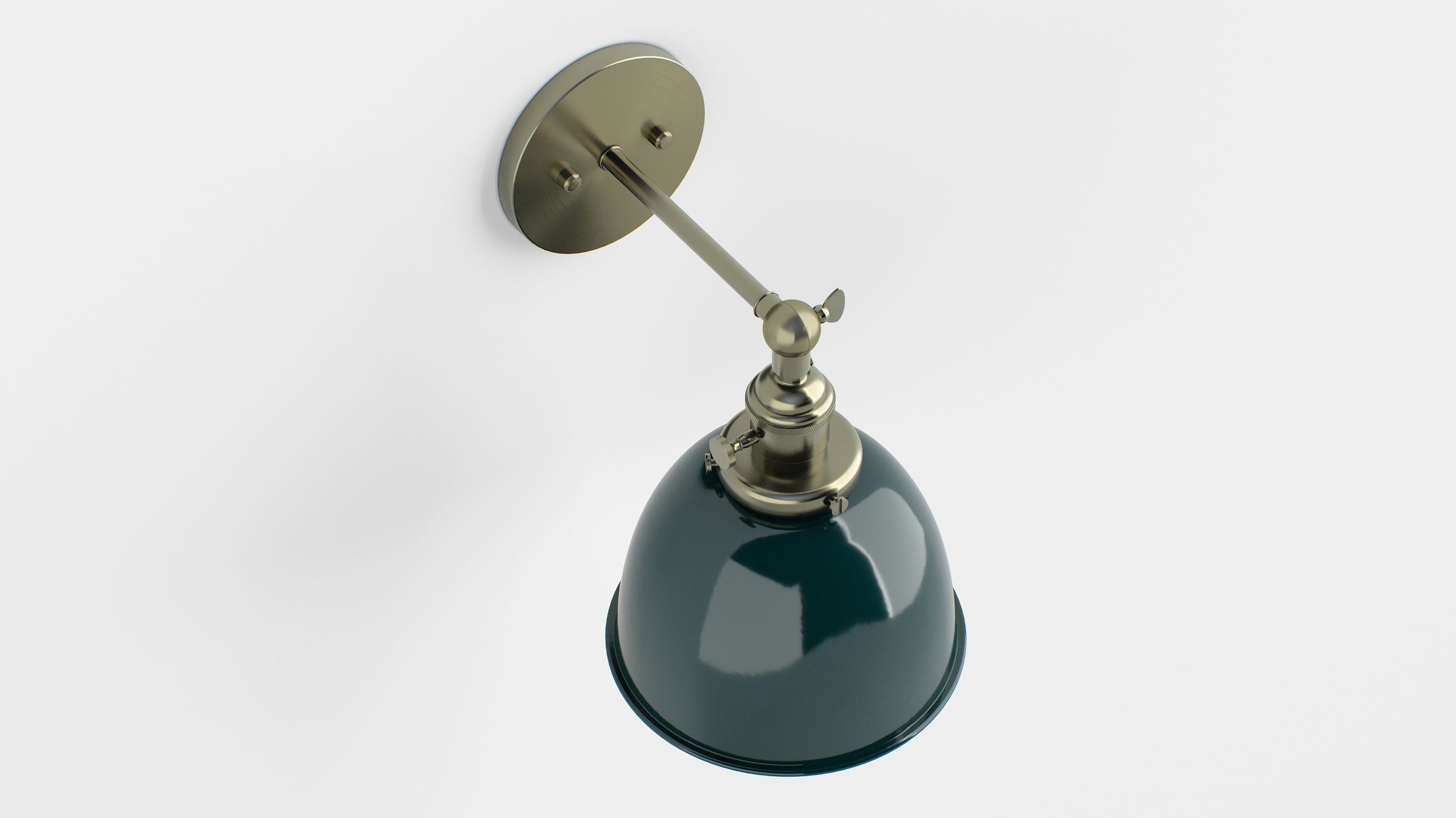 Permo Metal Dome Shade Sconce 3D model_6