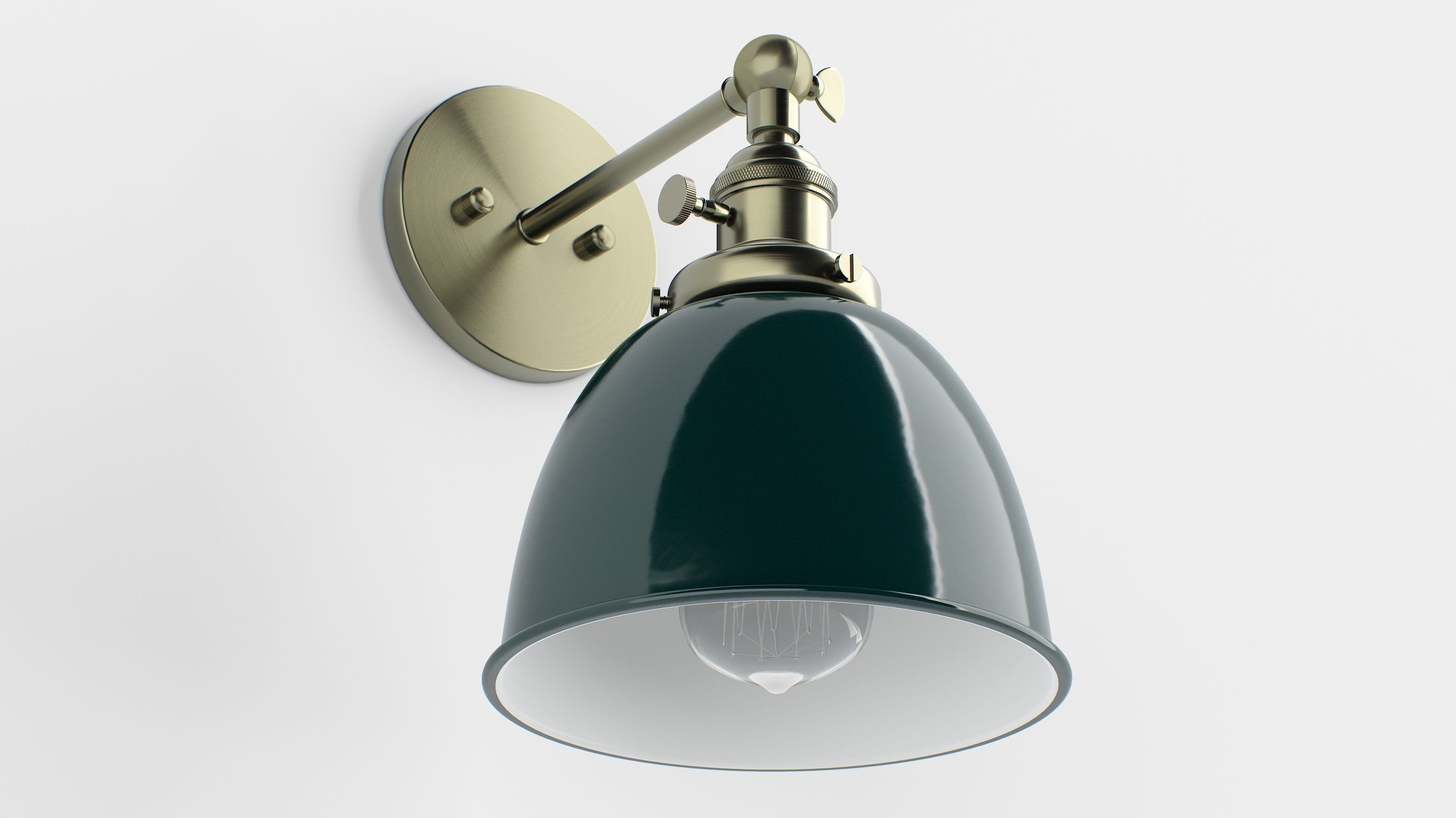 Permo Metal Dome Shade Sconce 3D model_10