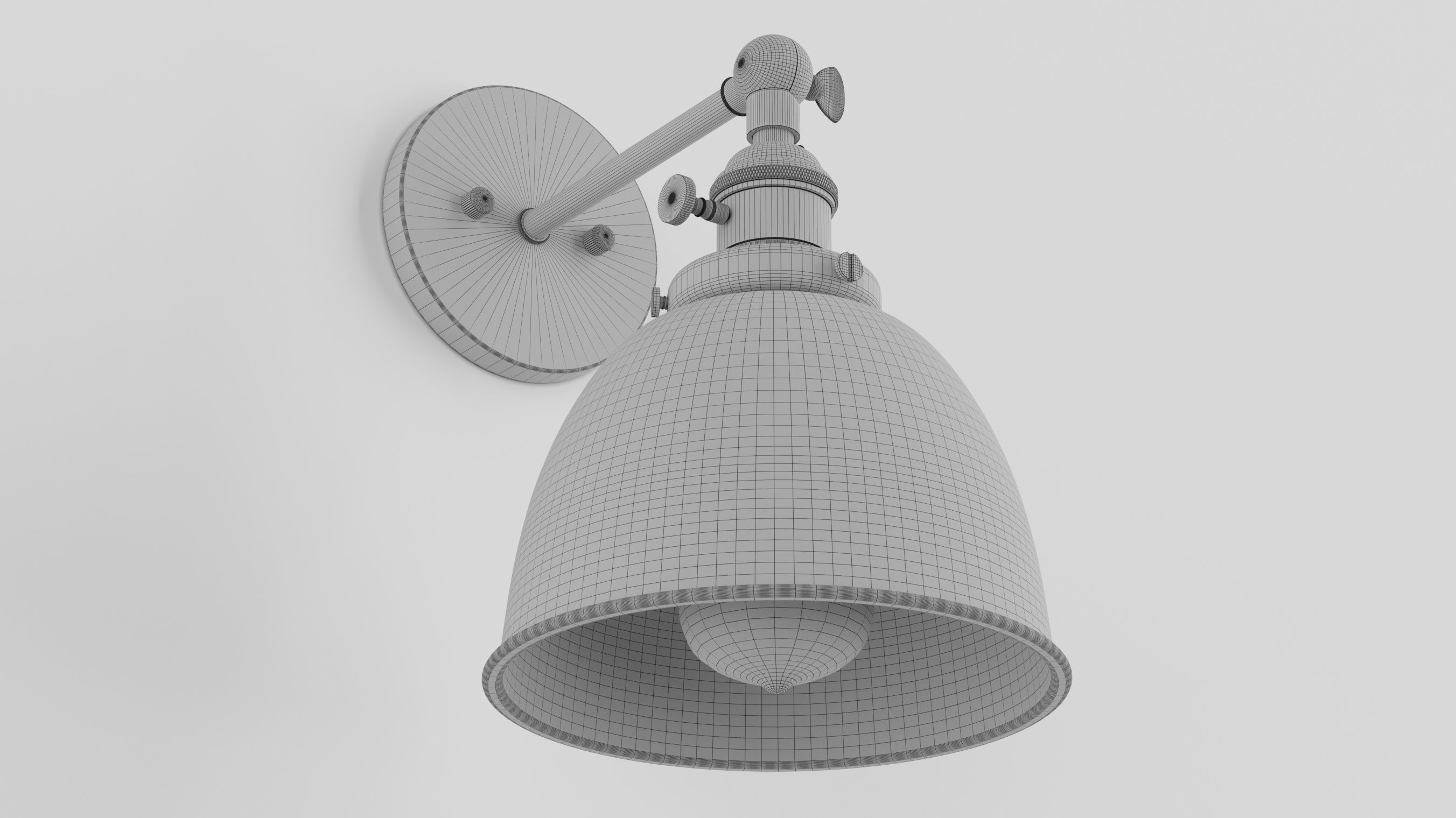 Permo Metal Dome Shade Sconce 3D model_11