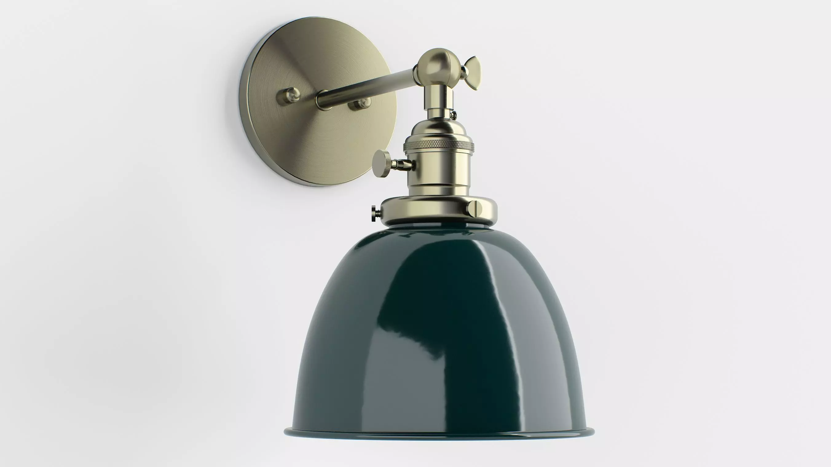 Permo Metal Dome Shade Sconce 3D model_0