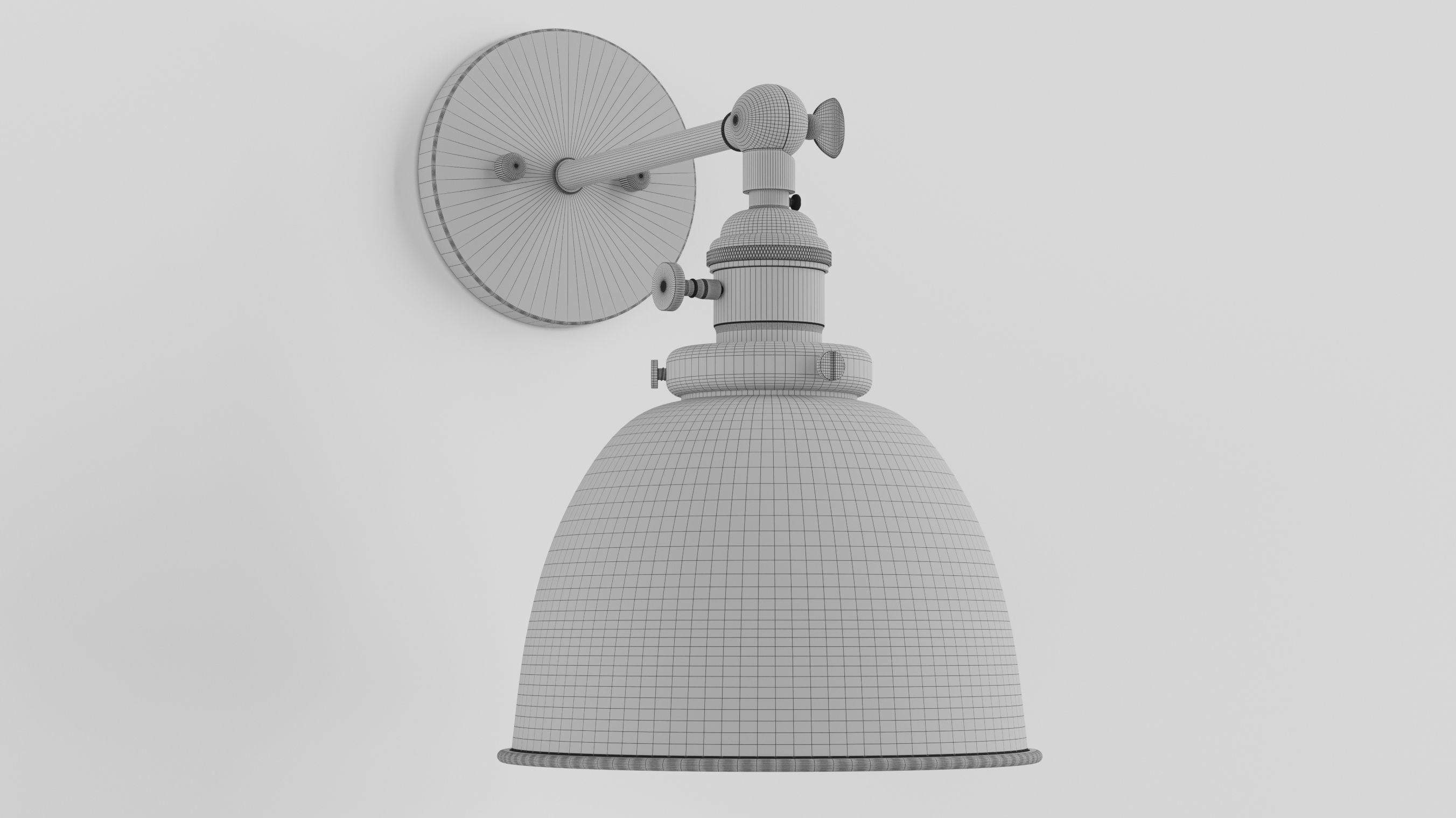 Permo Metal Dome Shade Sconce 3D model_1