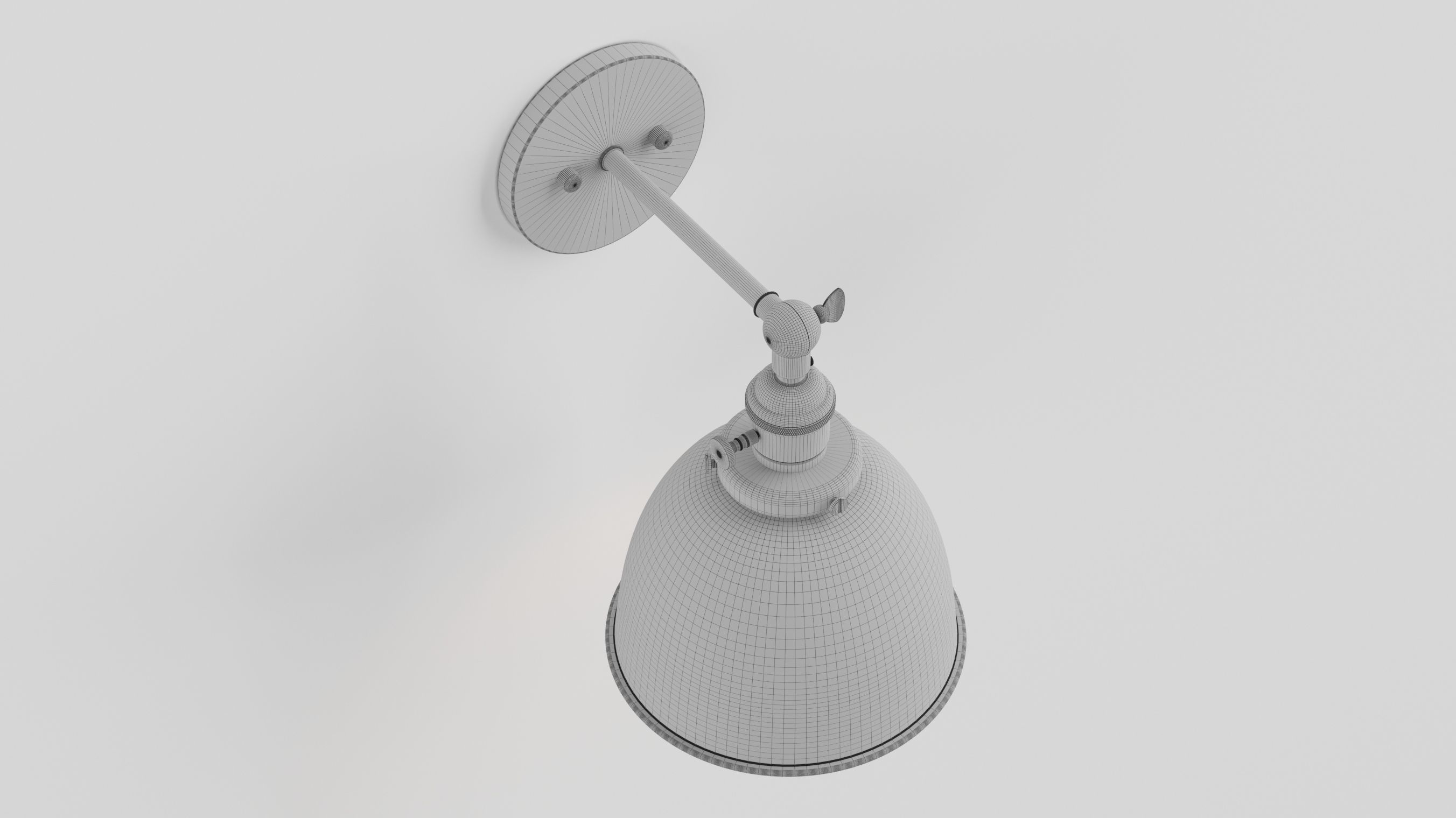 Permo Metal Dome Shade Sconce 3D model_7
