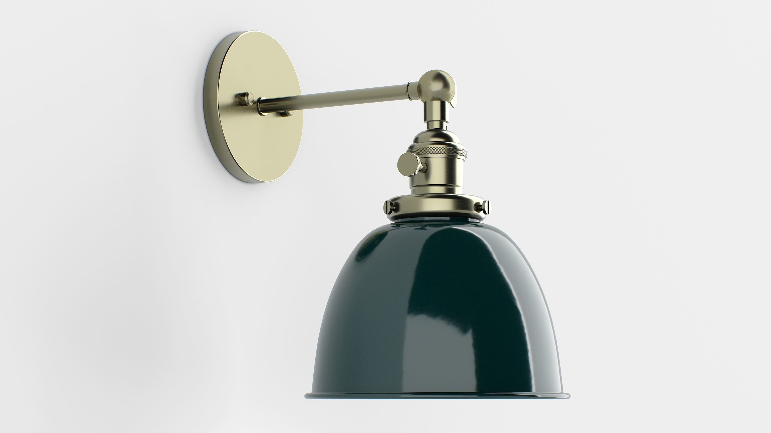 Permo Metal Dome Shade Sconce 3D model_2