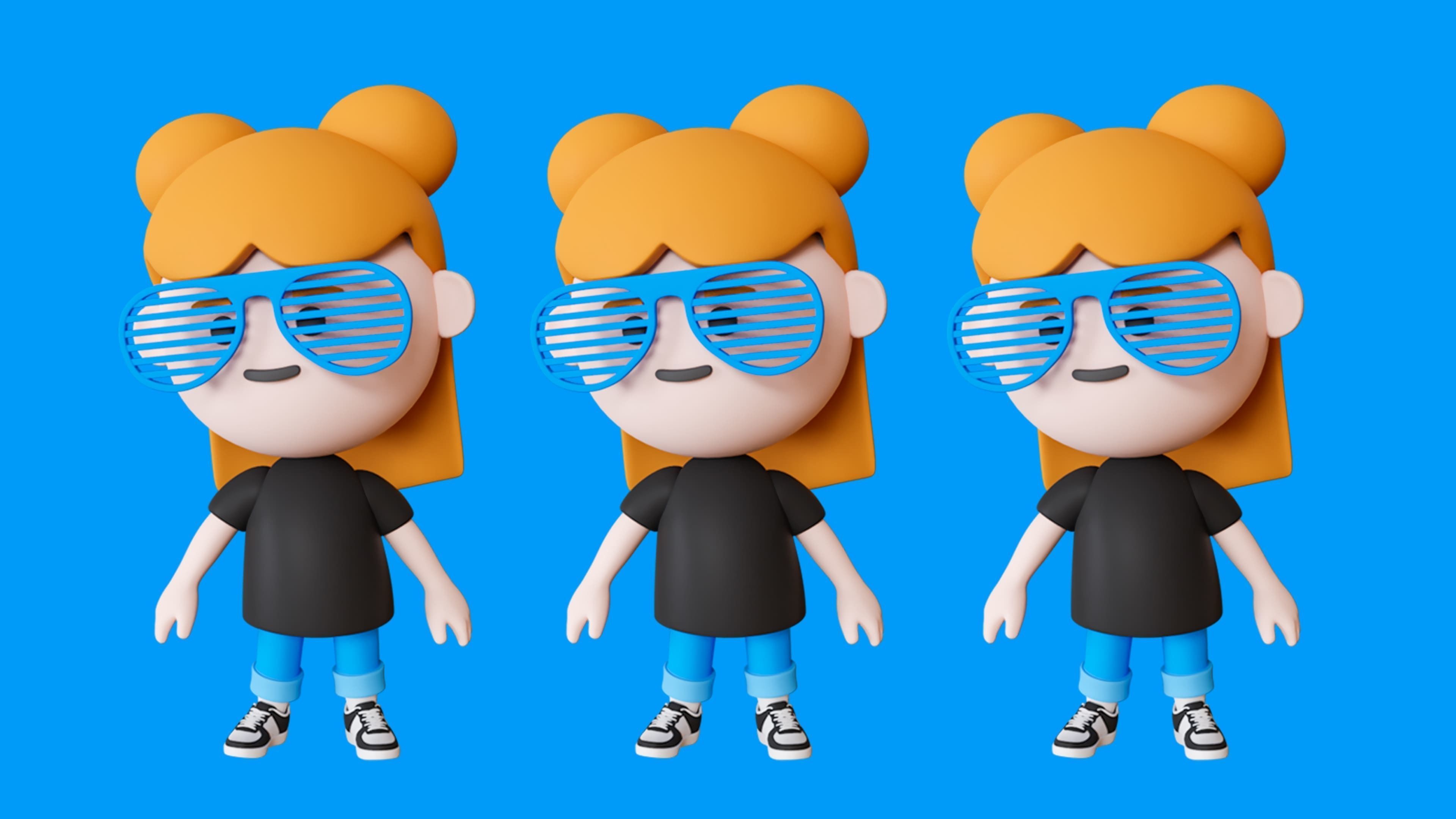 Cute Characters Low-poly 3D model_14