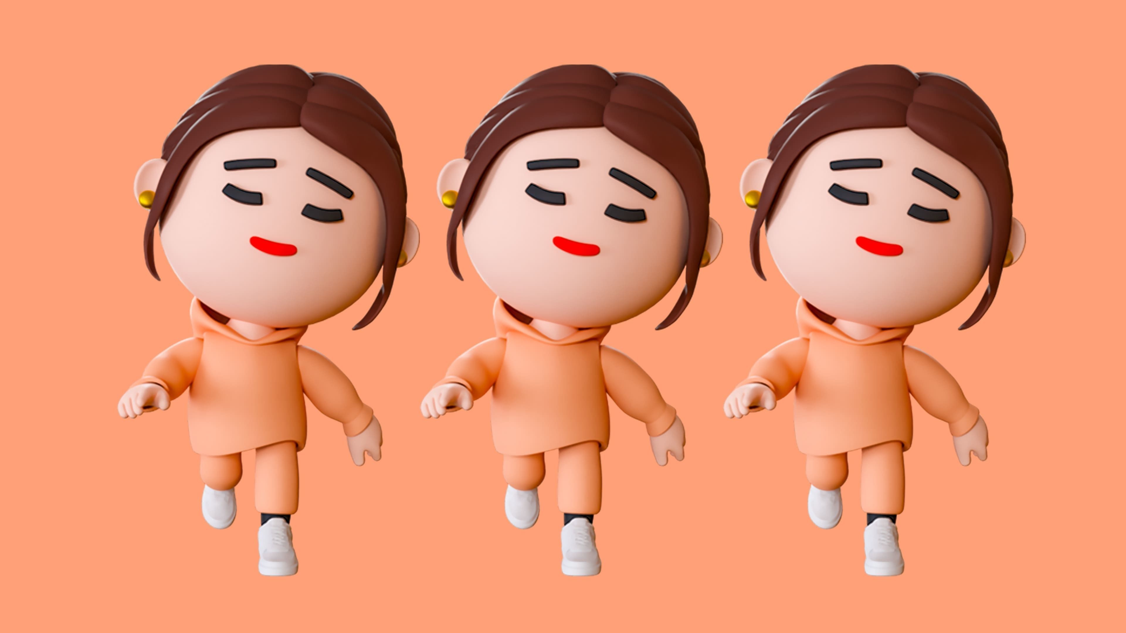 Cute Characters Low-poly 3D model_16