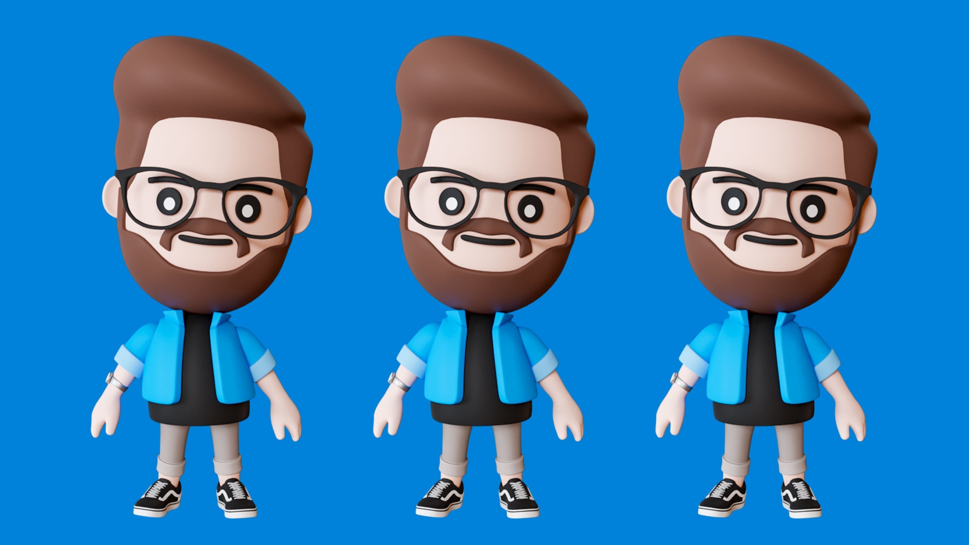 Cute Characters Low-poly 3D model_11