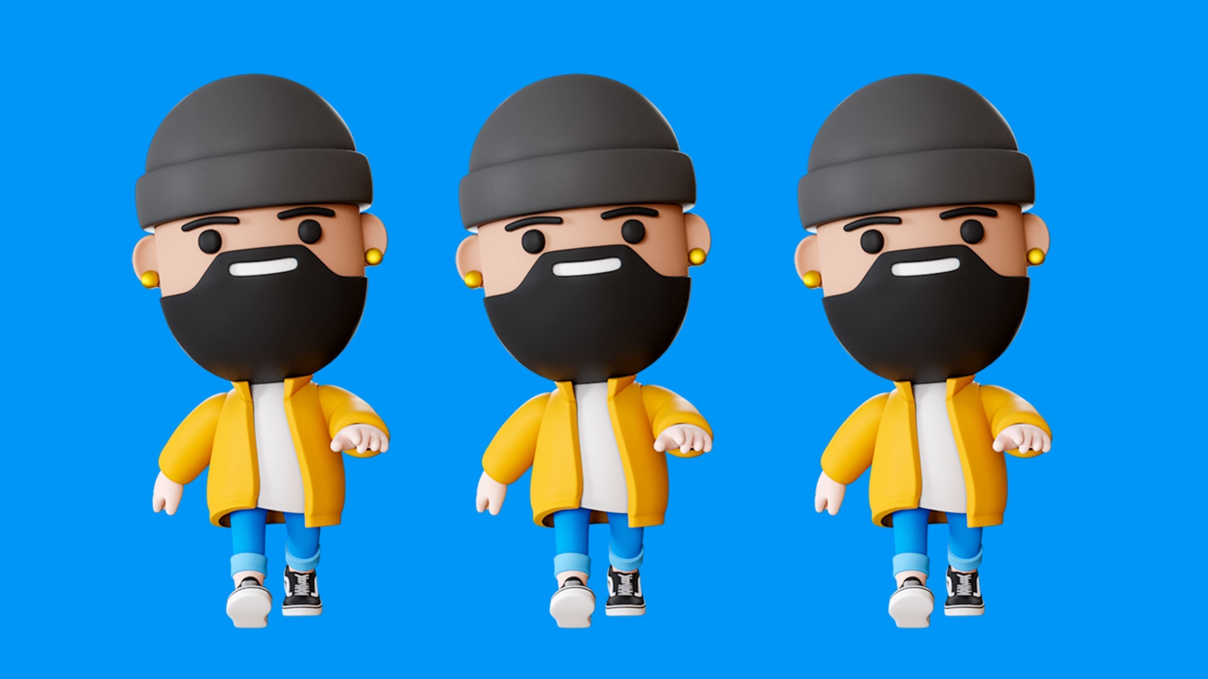 Cute Characters Low-poly 3D model_12