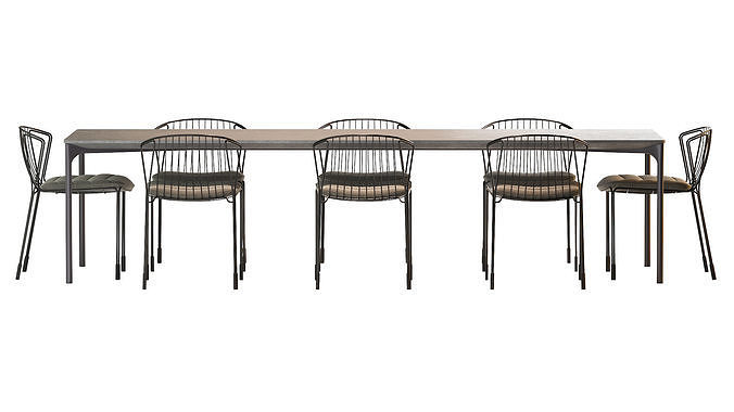 Plano table and Tidal chair 3D model 3