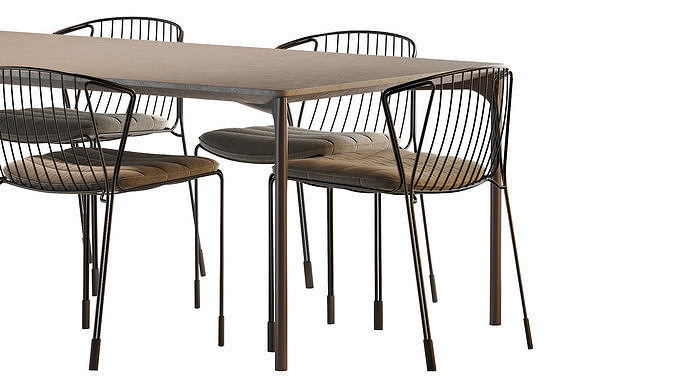 Plano table and Tidal chair 3D model 7