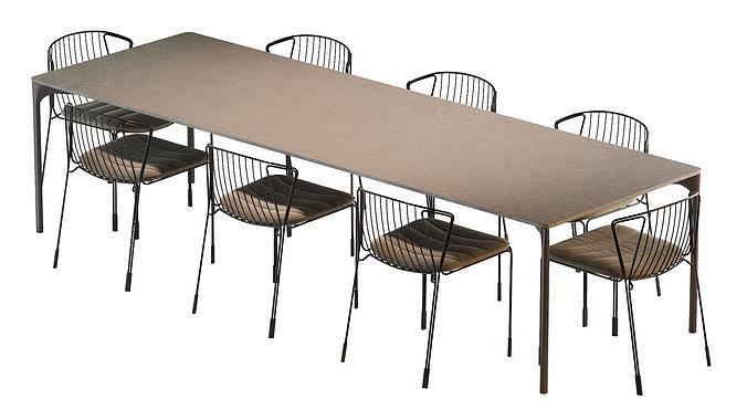 Plano table and Tidal chair 3D model 2