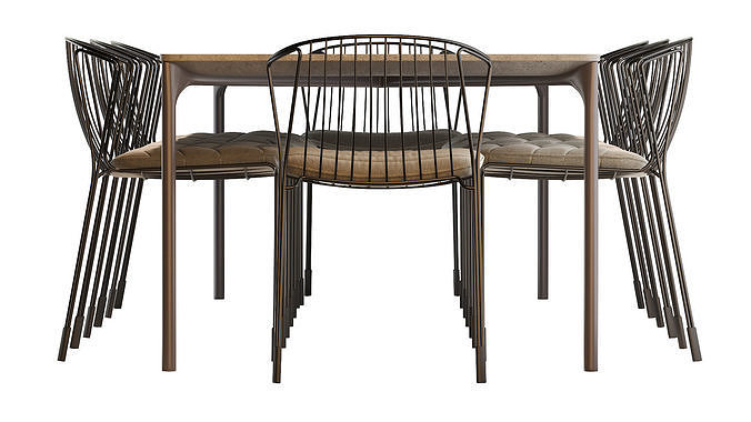 Plano table and Tidal chair 3D model 6