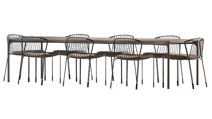 Plano table and Tidal chair 3D model 4