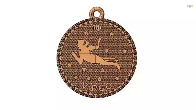 virgo zodiac sign pendant 3d file
