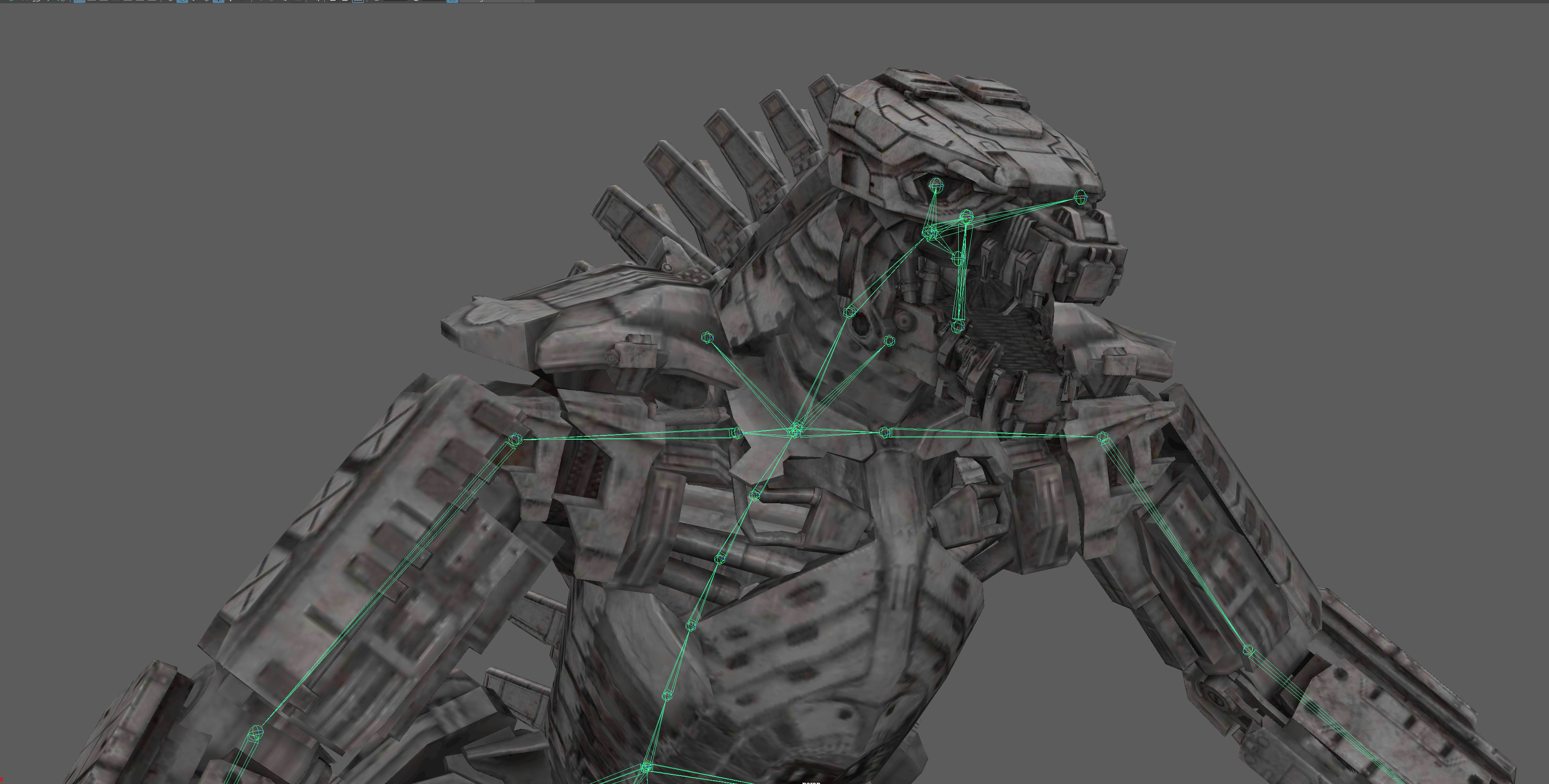 Mechagodzilla Rigged Model Low-poly 3D model_9