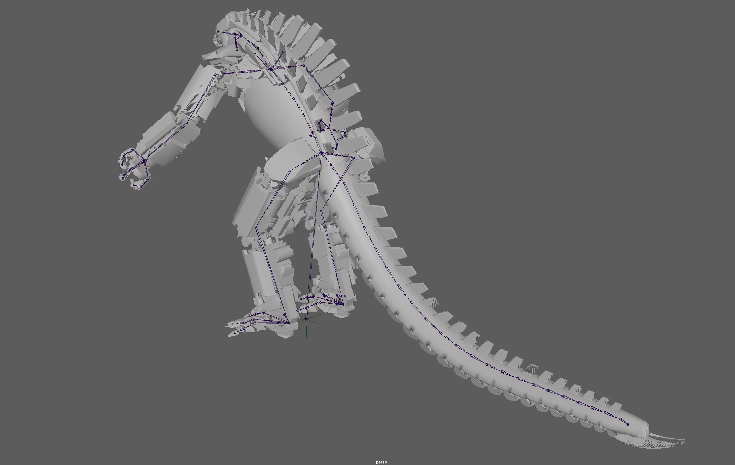 Mechagodzilla Rigged Model Low-poly 3D model_16