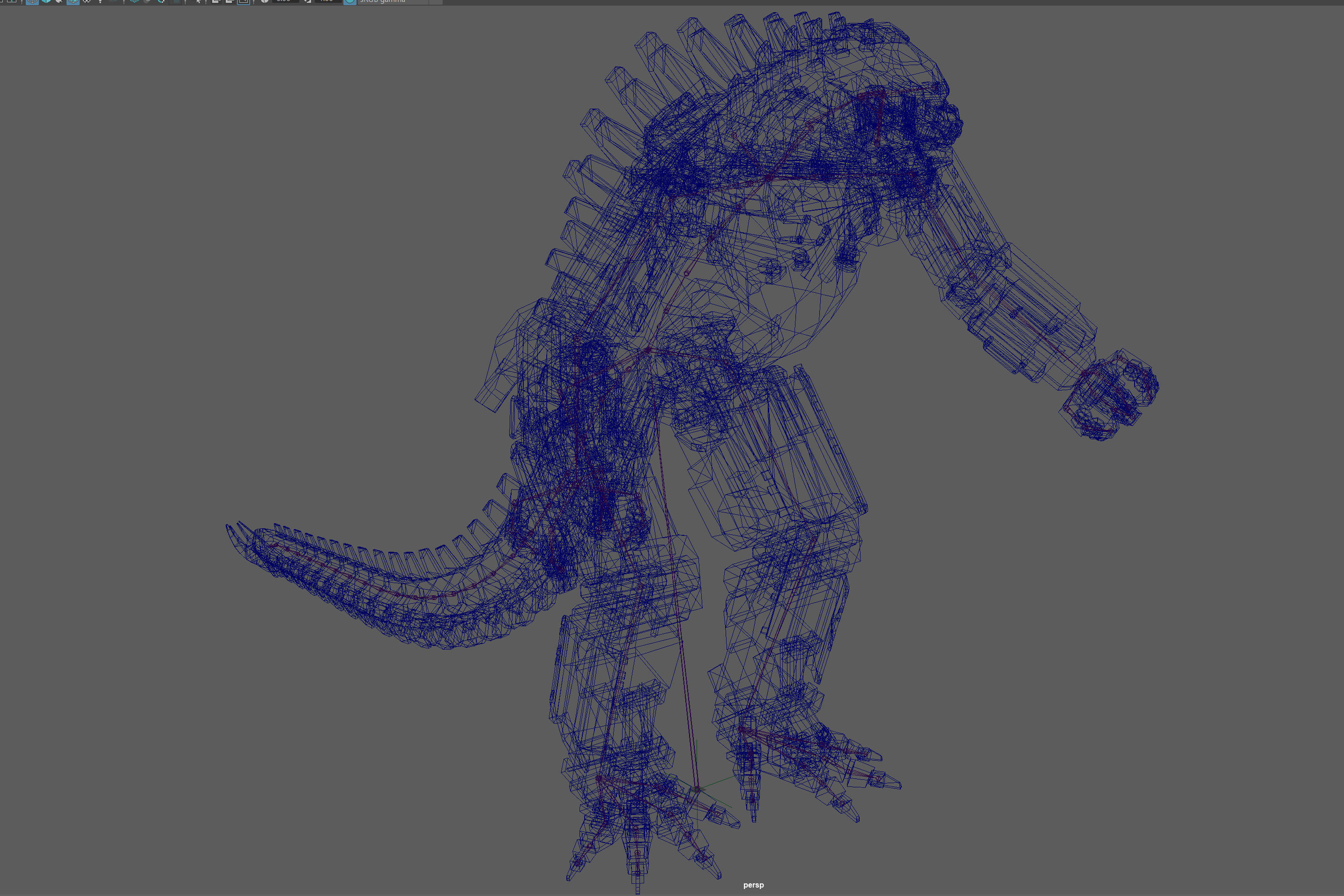 Mechagodzilla Rigged Model Low-poly 3D model_11