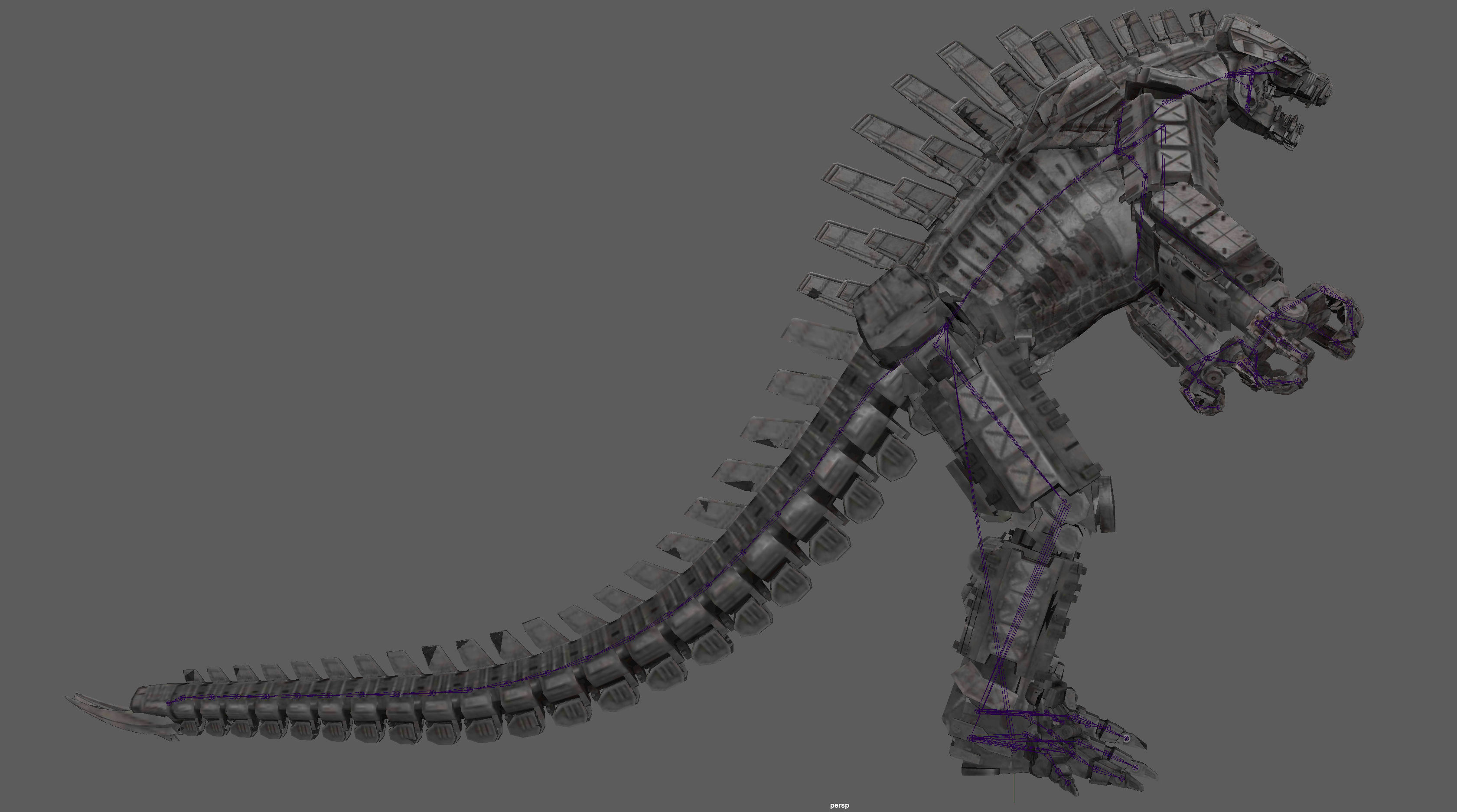 Mechagodzilla Rigged Model Low-poly 3D model_14