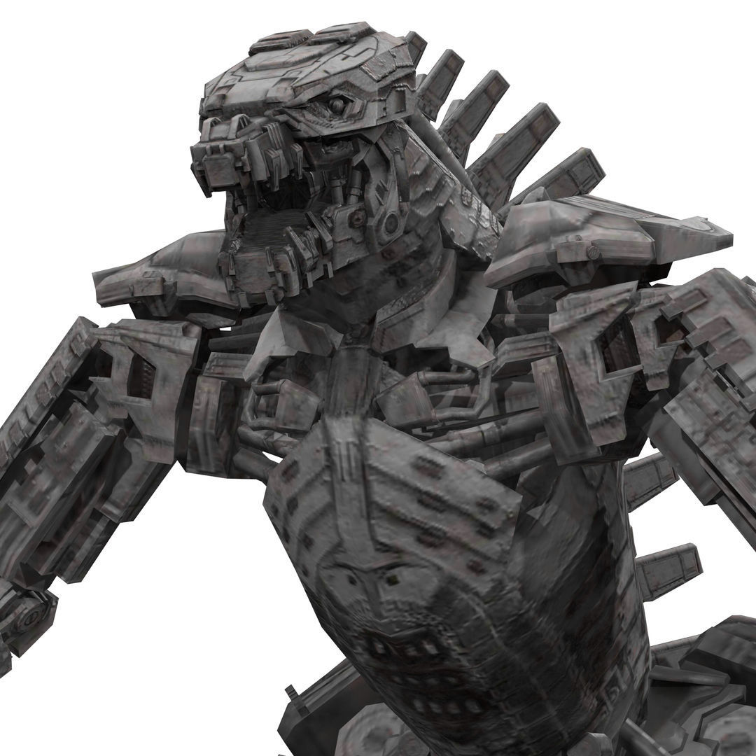 Mechagodzilla Rigged Model Low-poly 3D model_3