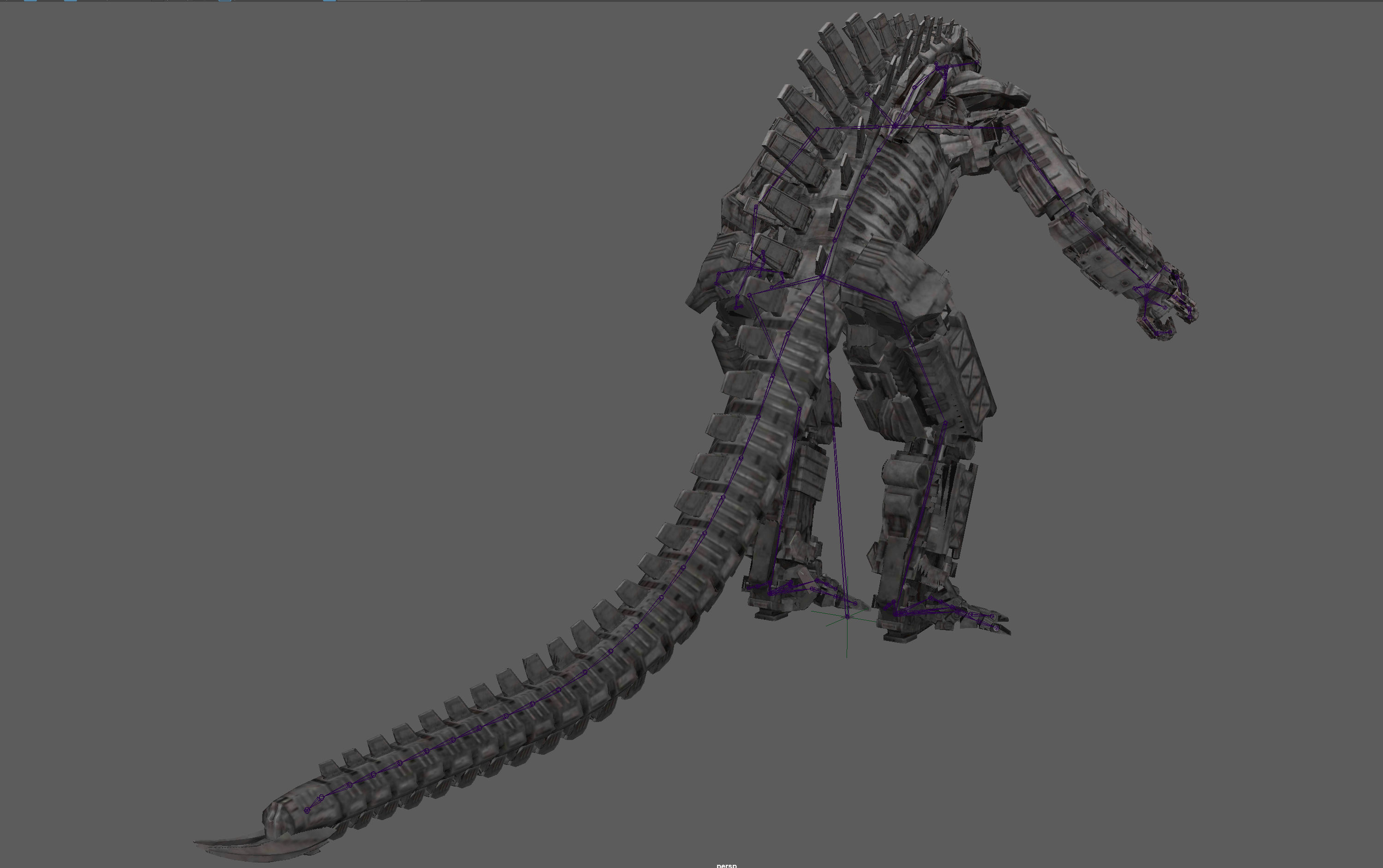Mechagodzilla Rigged Model Low-poly 3D model_15