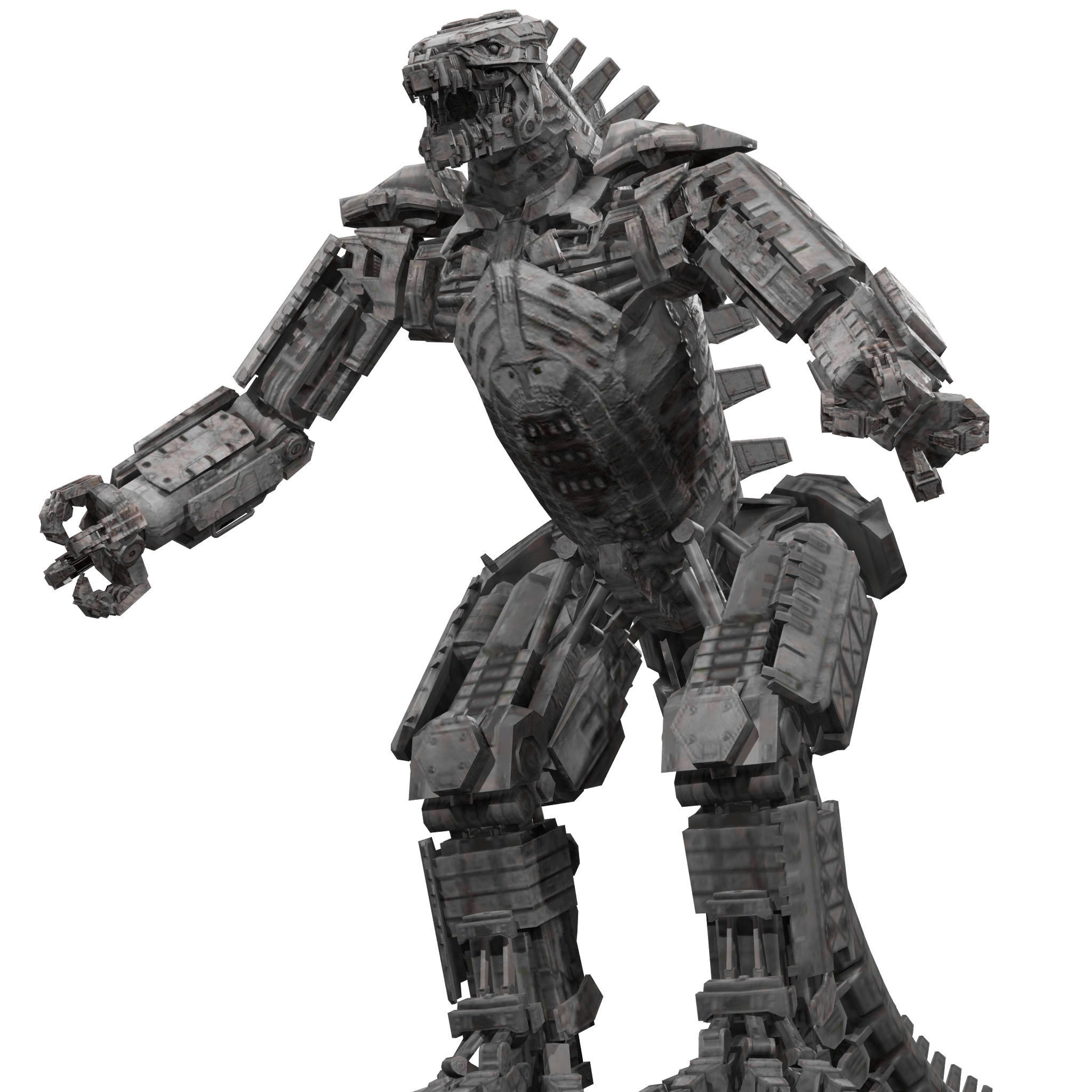 Mechagodzilla Rigged Model Low-poly 3D model_6