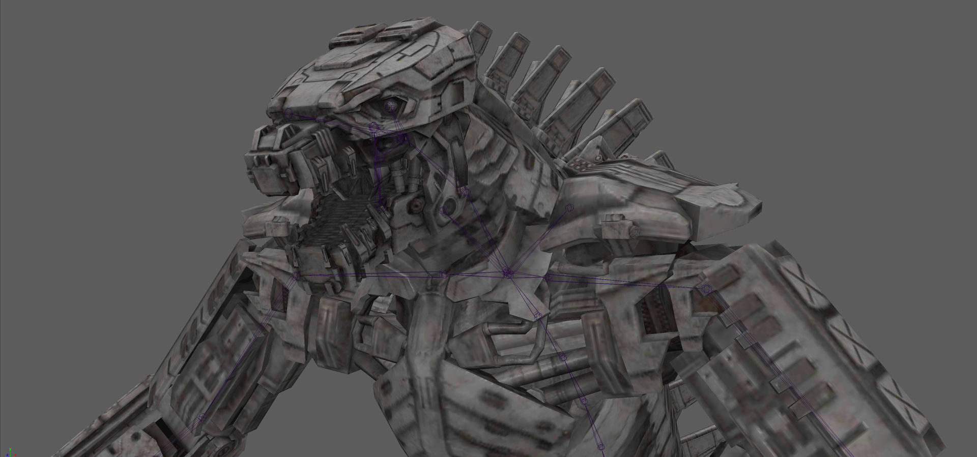 Mechagodzilla Rigged Model Low-poly 3D model_12