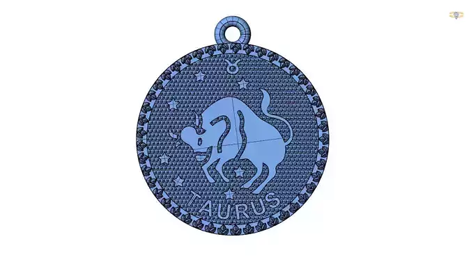 taurus zodiac sign pendant 3d file
