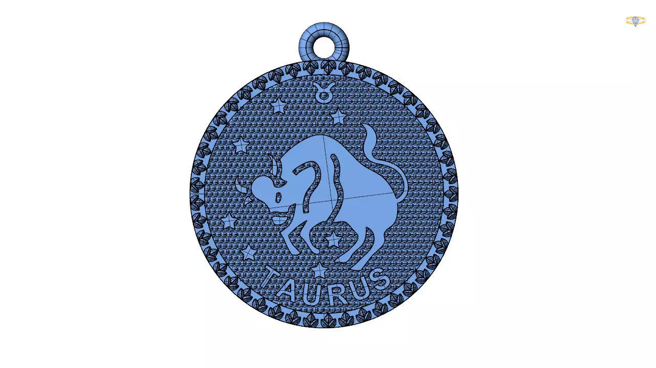 taurus zodiac sign pendant 3d file 3D print model_0