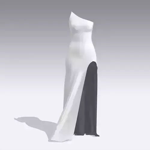 DRESS SLIT  WHITE MODERN LOOK ELEGANCE
