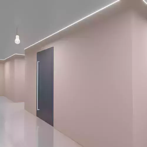 Hallway empty with door 3D model