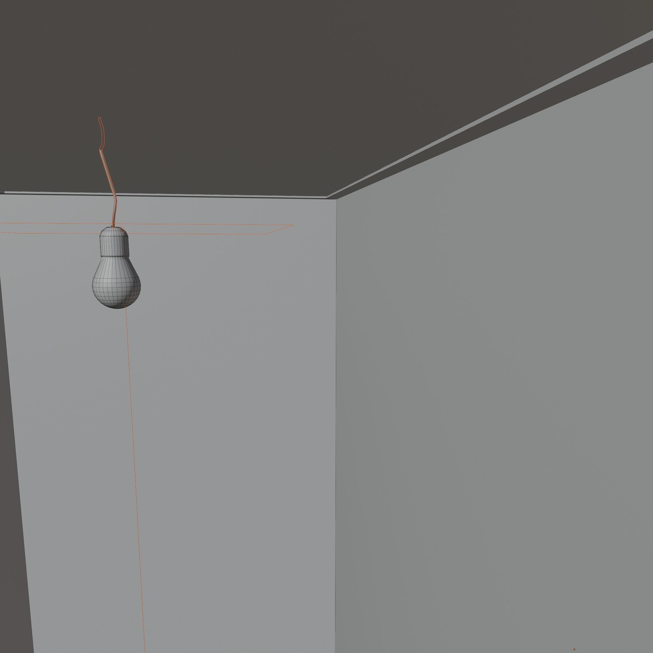 Hallway empty with door 3D model_6