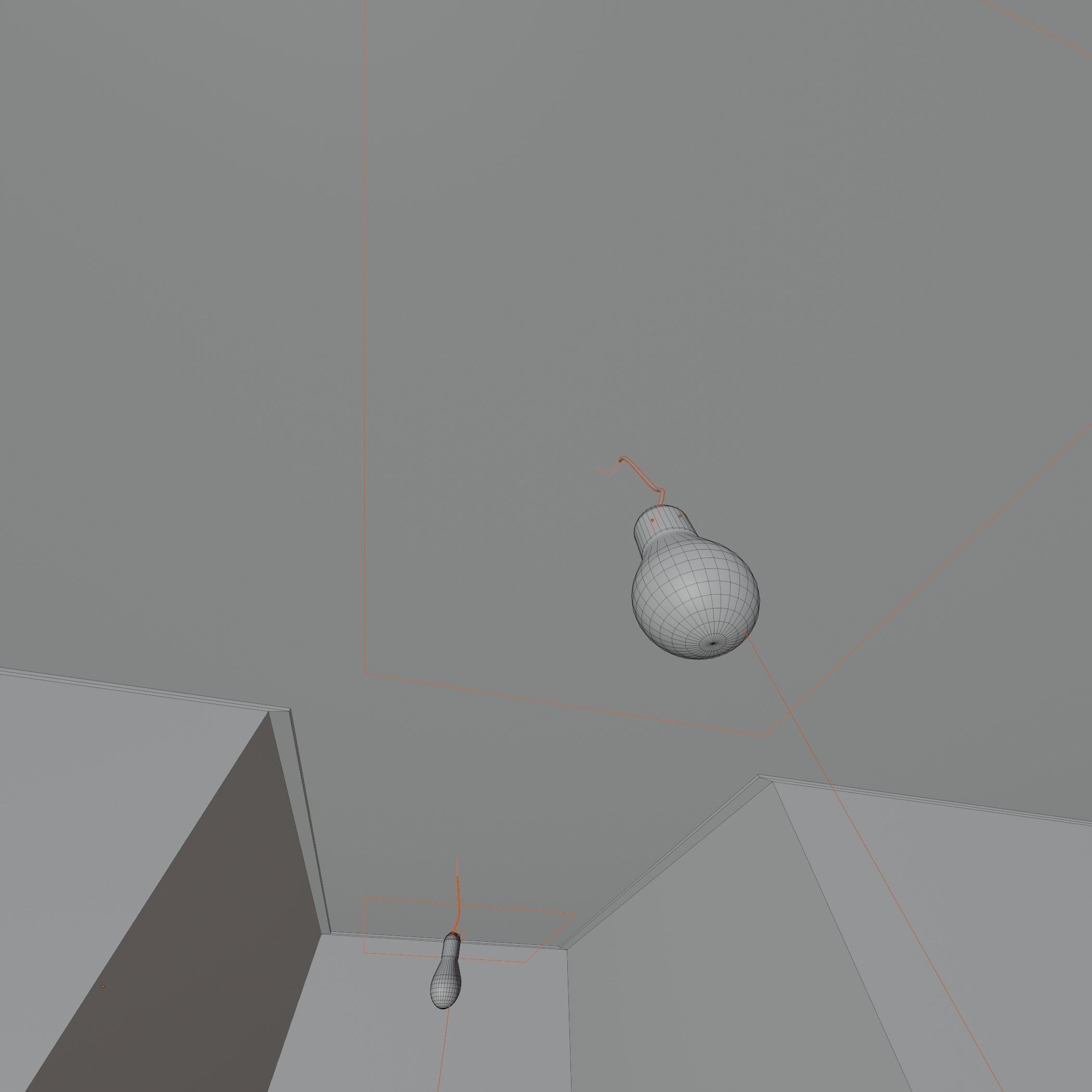 Hallway with walls and doors 3D model_5