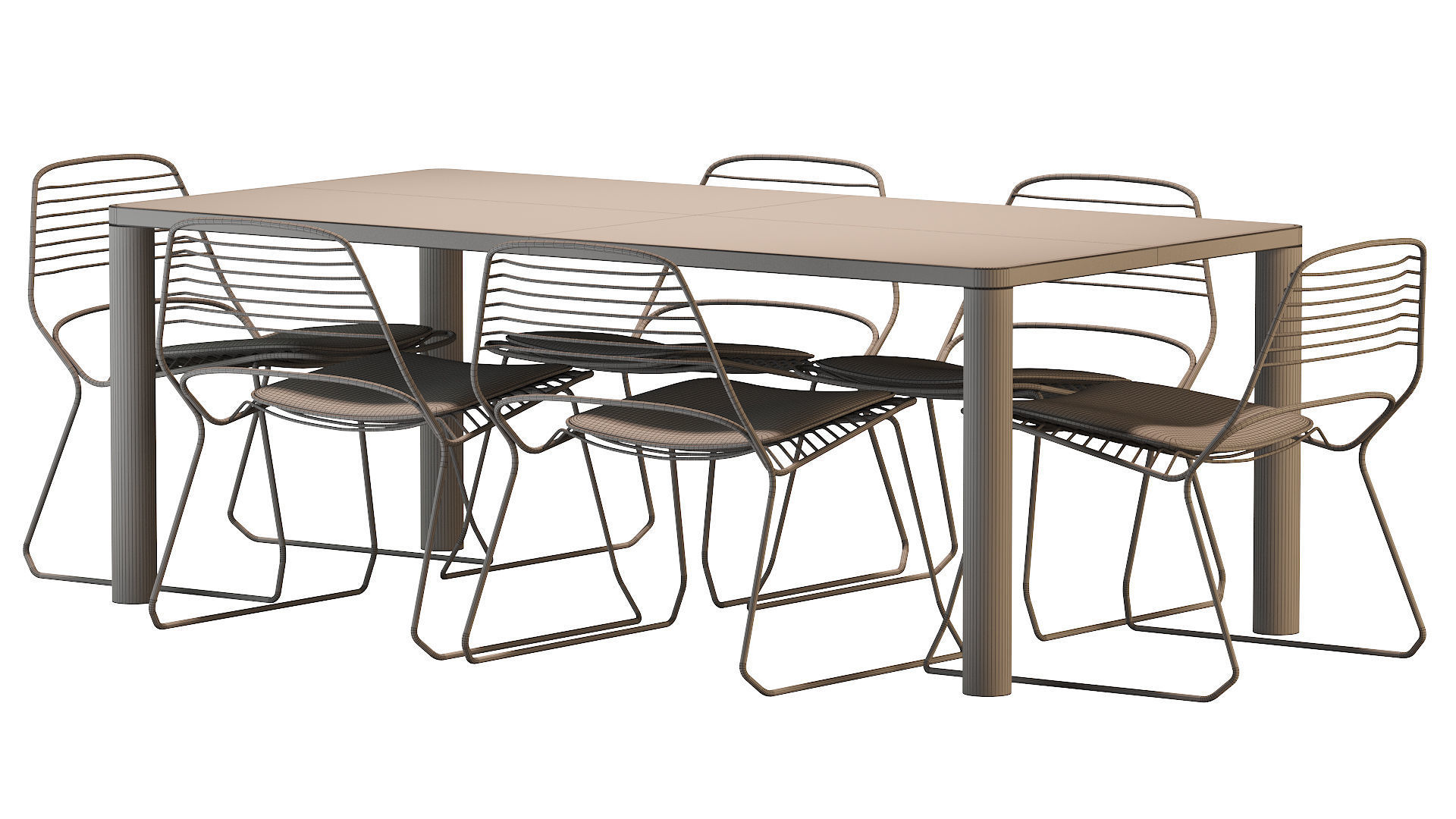 LOG TABLE and JAK Lounger 3D model_8