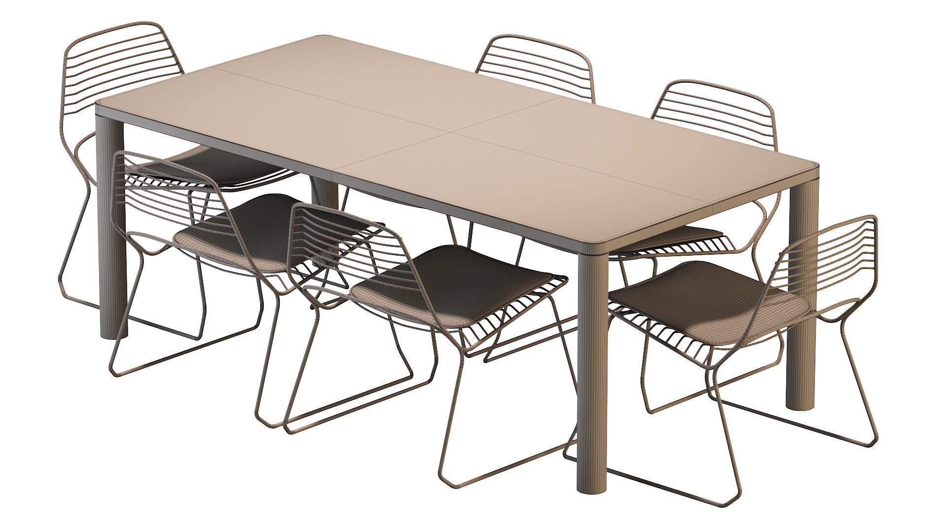 LOG TABLE and JAK Lounger 3D model_9