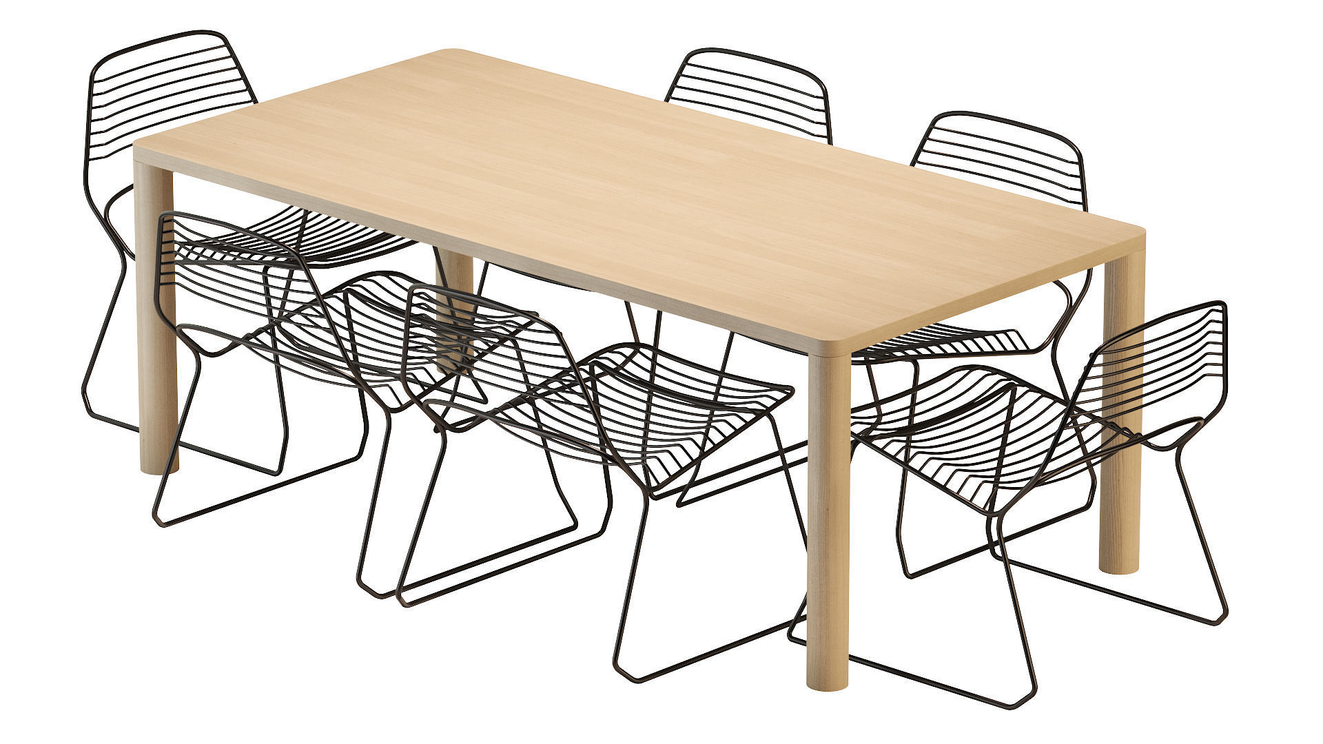 LOG TABLE and JAK Lounger 3D model_7