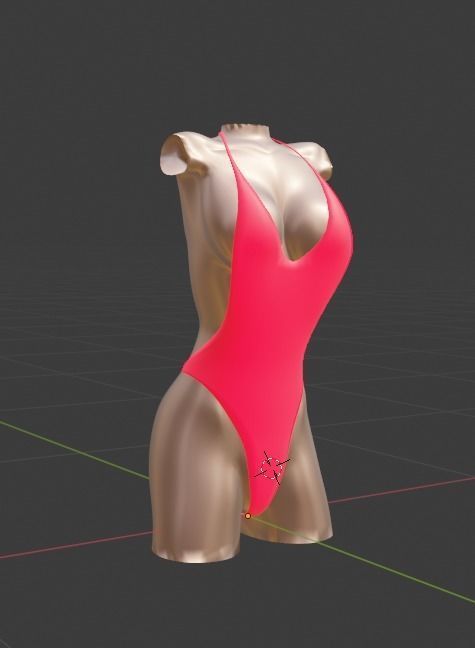 Sexy Swimsuit for Woman Low-poly 3D model_4