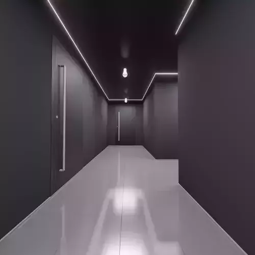 Hallway empty with walls 3D model