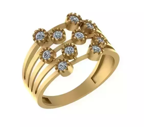 MULTIPLE DIAMOND LADIES RING 