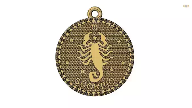 scorpio zodiac sign pendant 3d file
