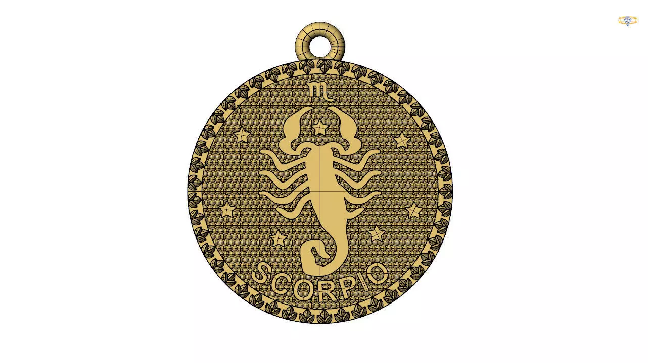 scorpio zodiac sign pendant 3d file 3D print model_0