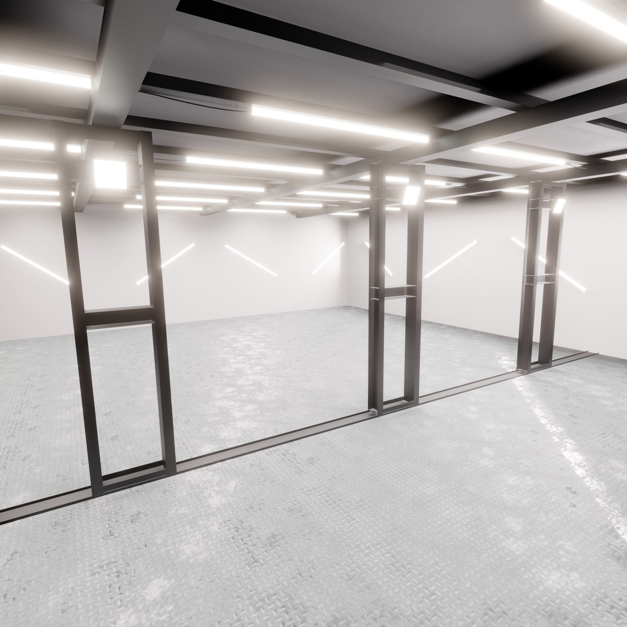 Car studio interior 3D model_2