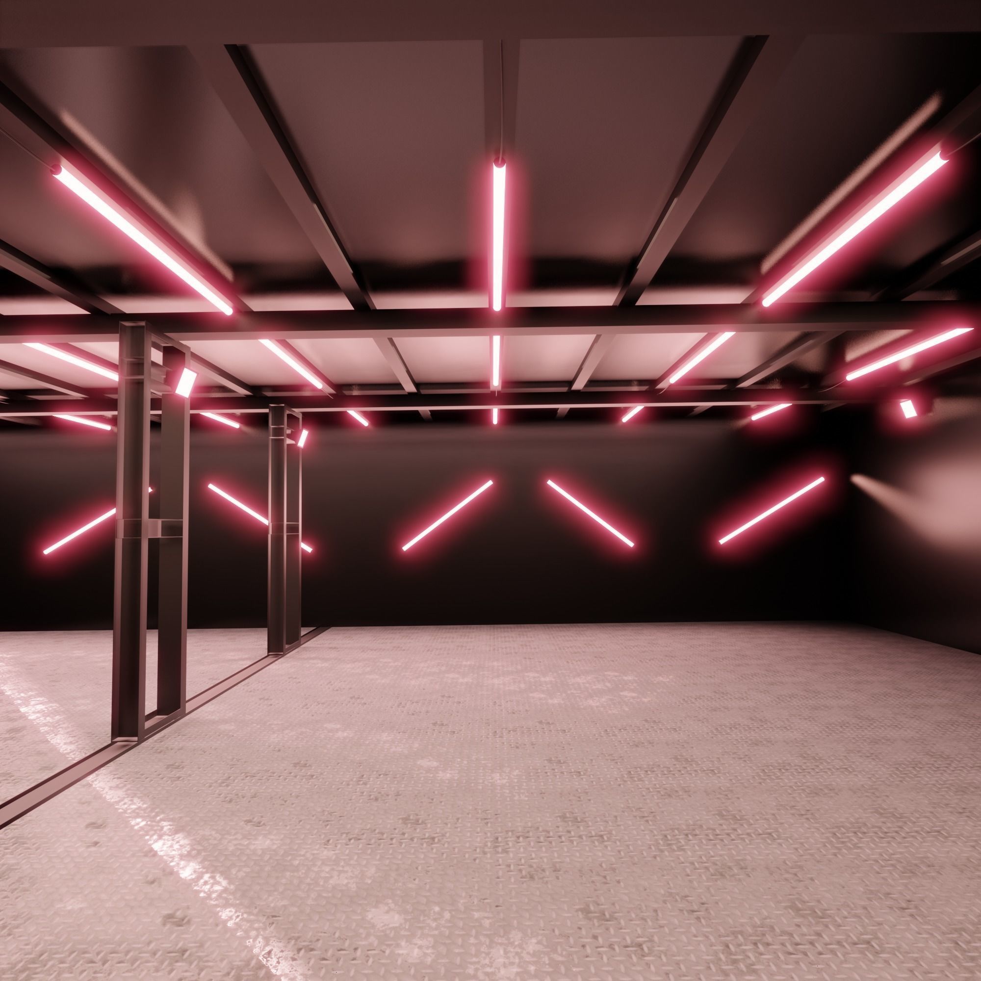 Car studio interior 3D model_3