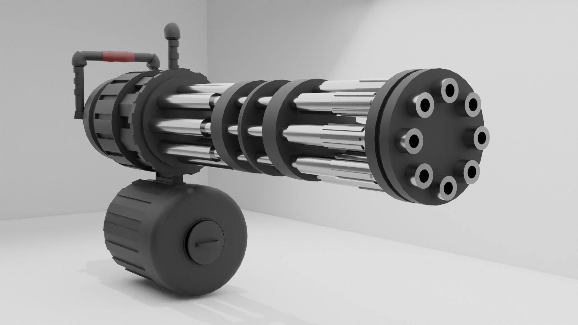 Minigun Gun With Handle Free 3d Model Cgtrader