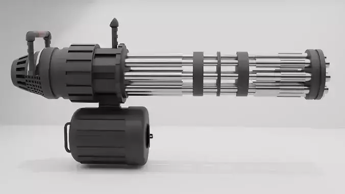 Minigun gun with handle Free 3D model