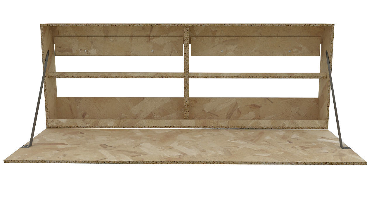 Wall mounted folding desk 3D model_2