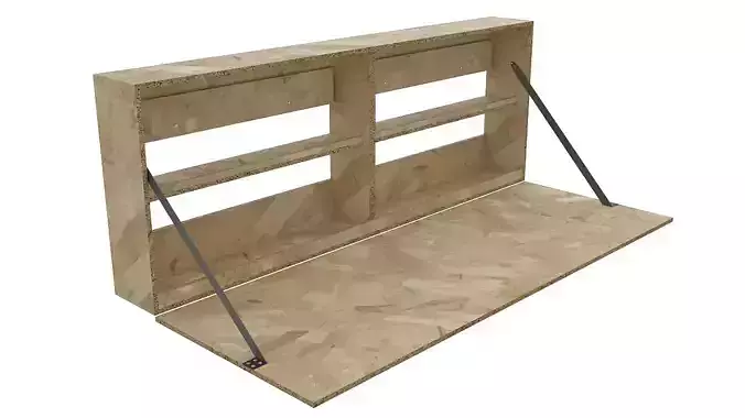 Wall mounted folding desk 3D model