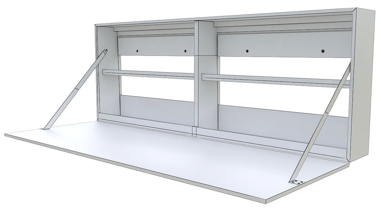 Wall mounted folding desk 3D model_6